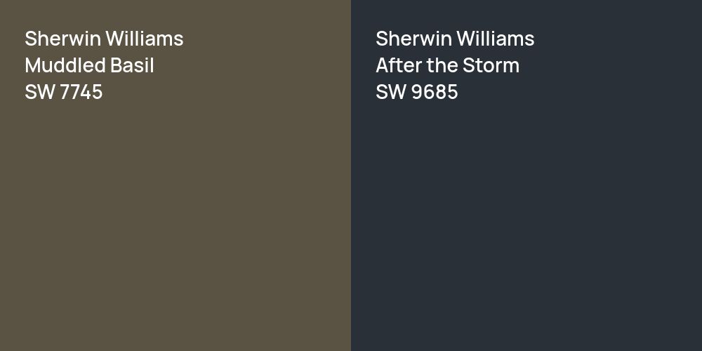 Sherwin Williams Muddled Basil vs. Sherwin Williams After the Storm