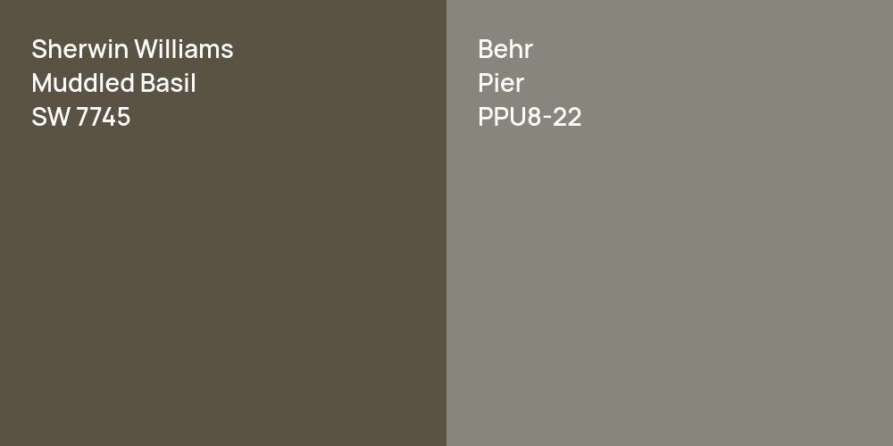 Sherwin Williams Muddled Basil vs. Behr Pier