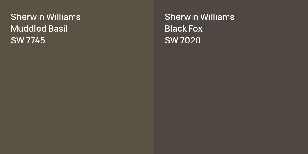 Sherwin Williams Muddled Basil vs. Sherwin Williams Black Fox