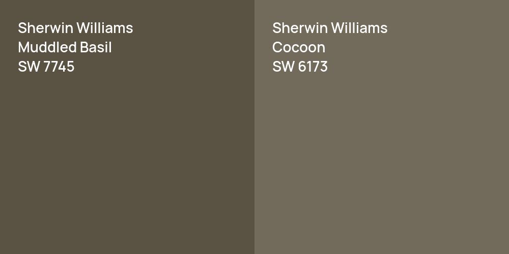 Sherwin Williams Muddled Basil vs. Sherwin Williams Cocoon