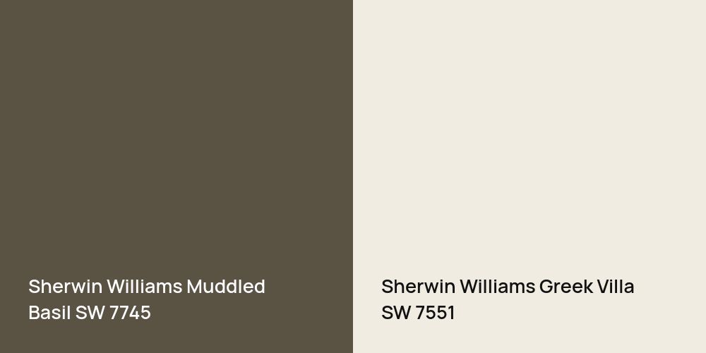 Sherwin Williams Muddled Basil vs. Sherwin Williams Greek Villa