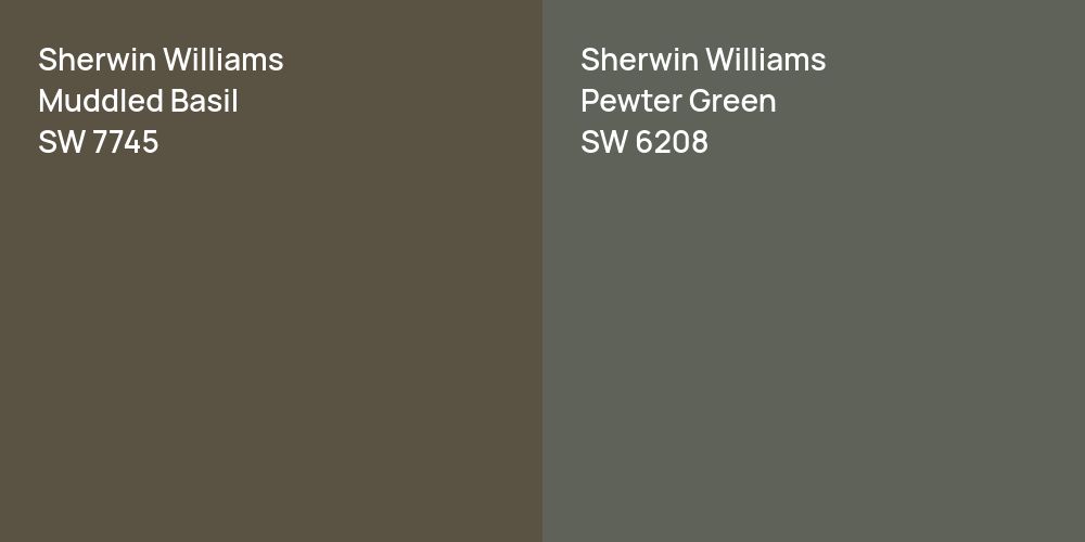 Sherwin Williams Muddled Basil vs. Sherwin Williams Pewter Green