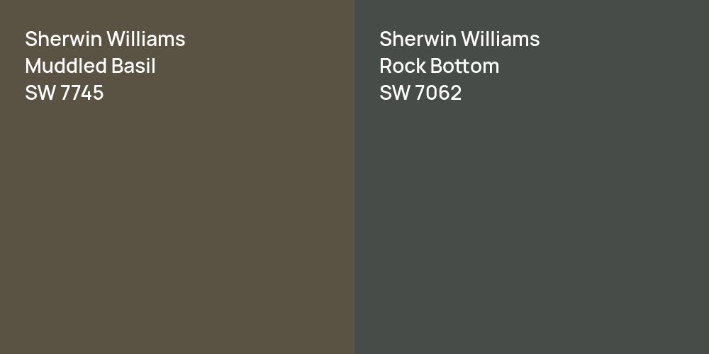 Sherwin Williams Muddled Basil vs. Sherwin Williams Rock Bottom