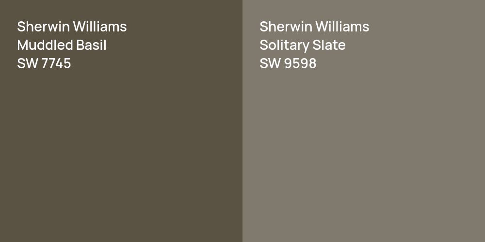 Sherwin Williams Muddled Basil vs. Sherwin Williams Solitary Slate