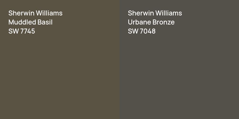 Sherwin Williams Muddled Basil vs. Sherwin Williams Urbane Bronze