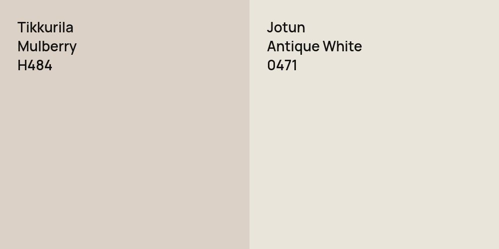 Tikkurila Mulberry vs. Jotun Antique White