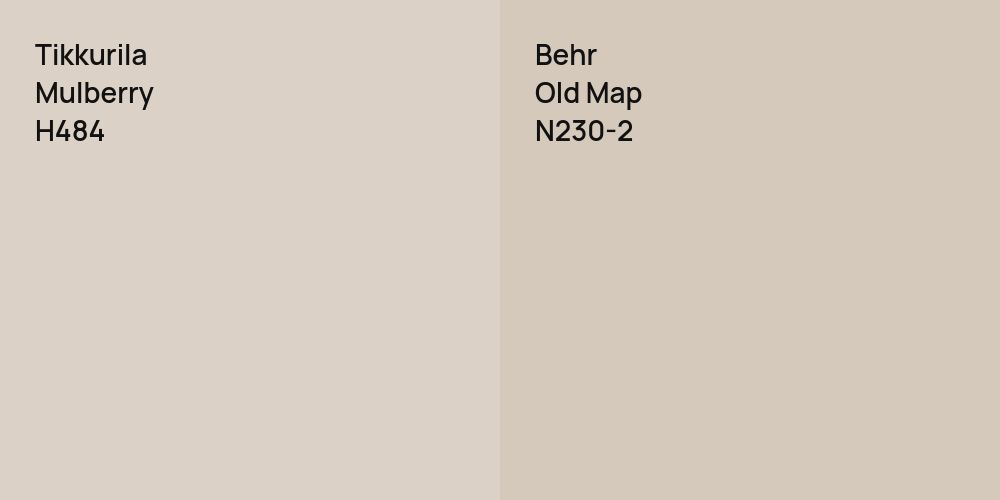 Tikkurila Mulberry vs. Behr Old Map