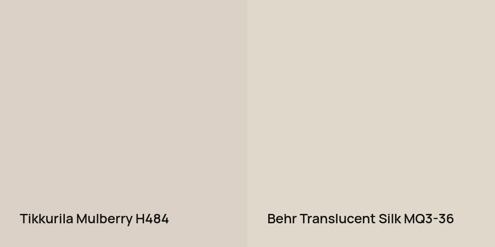 Tikkurila Mulberry vs. Behr Translucent Silk