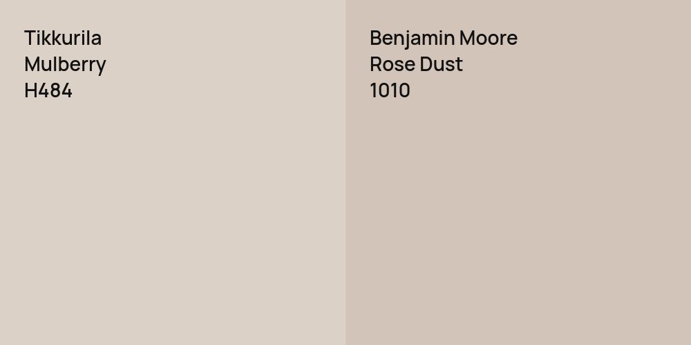 Tikkurila Mulberry vs. Benjamin Moore Rose Dust