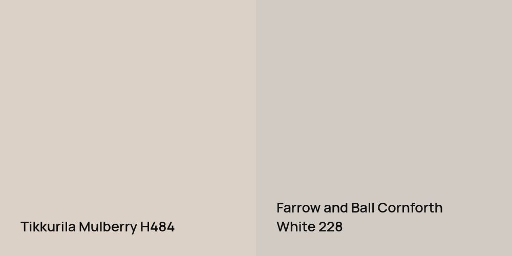 Tikkurila Mulberry vs. Farrow and Ball Cornforth White