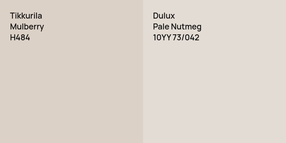 Tikkurila Mulberry vs. Dulux Pale Nutmeg