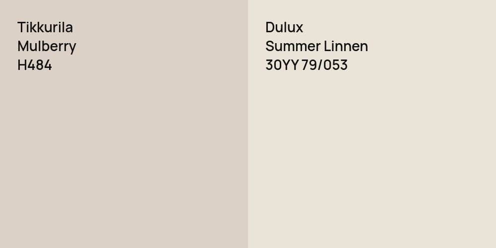 Tikkurila Mulberry vs. Dulux Summer Linnen