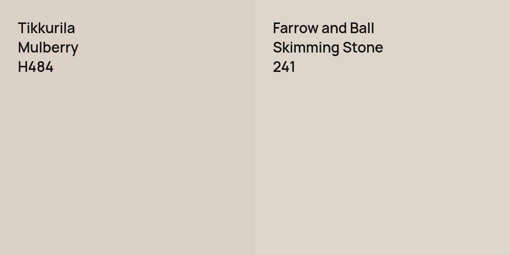 Tikkurila Mulberry vs. Farrow and Ball Skimming Stone