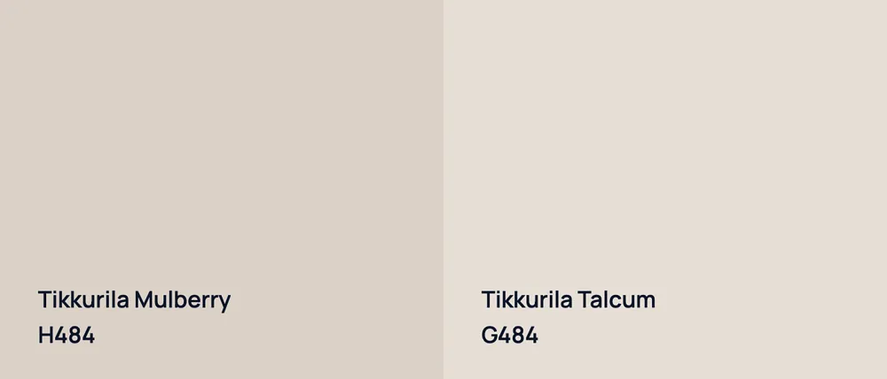 Tikkurila Mulberry H484 vs Tikkurila Talcum G484