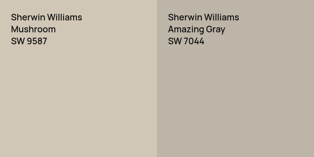 Sherwin Williams Mushroom vs. Sherwin Williams Amazing Gray