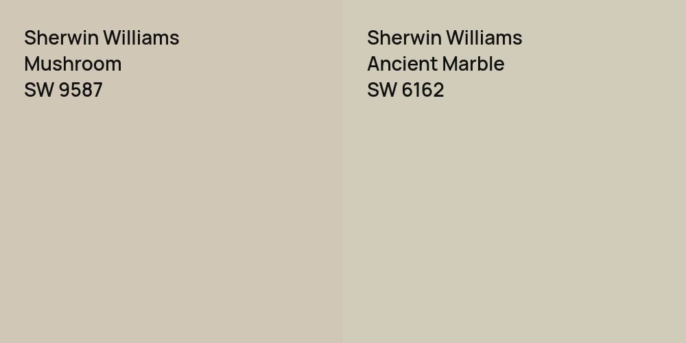 Sherwin Williams Mushroom vs. Sherwin Williams Ancient Marble