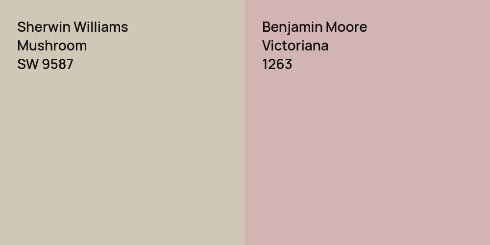 Sherwin Williams Mushroom vs. Benjamin Moore Victoriana