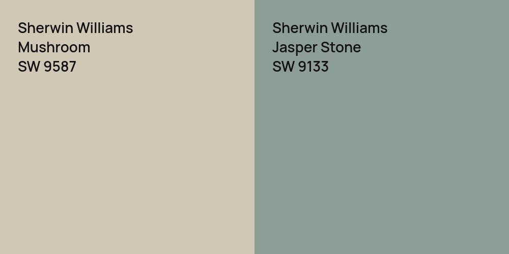 Sherwin Williams Mushroom vs. Sherwin Williams Jasper Stone