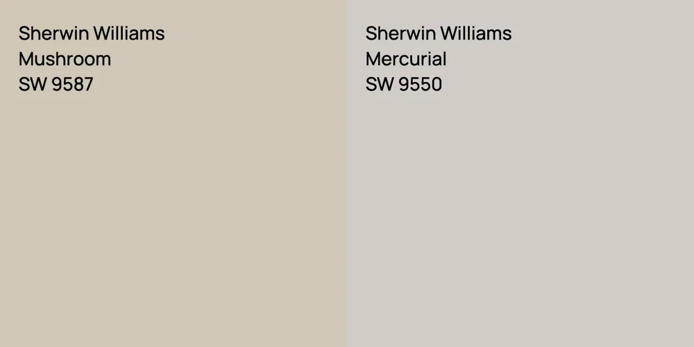 Sherwin Williams Mushroom vs. Sherwin Williams Mercurial