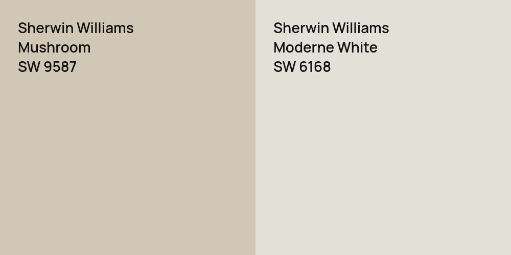 Sherwin Williams Mushroom vs. Sherwin Williams Moderne White