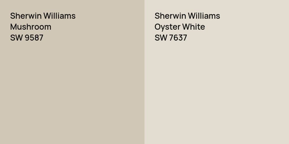 Sherwin Williams Mushroom vs. Sherwin Williams Oyster White