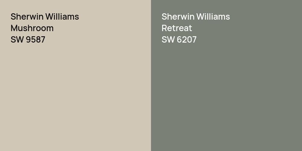 Sherwin Williams Mushroom vs. Sherwin Williams Retreat