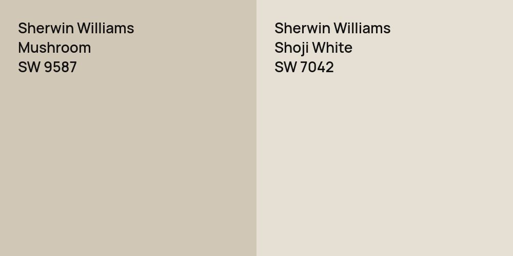 Sherwin Williams Mushroom vs. Sherwin Williams Shoji White