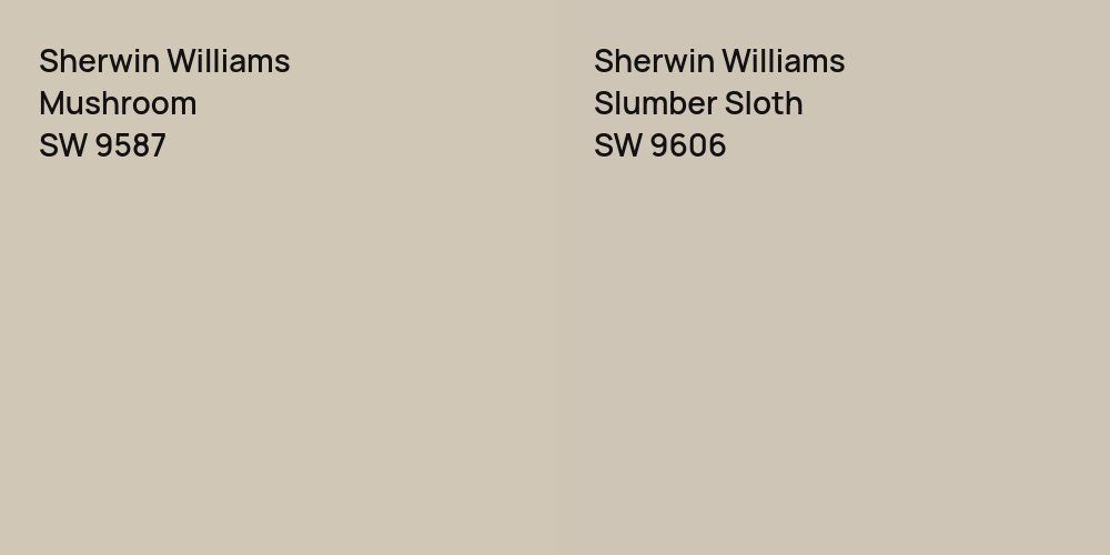 Sherwin Williams Mushroom vs. Sherwin Williams Slumber Sloth