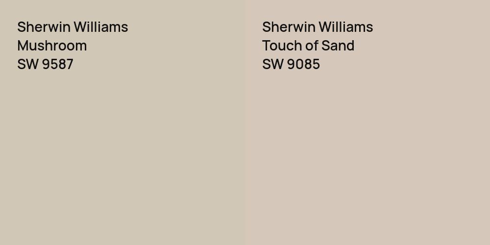 Sherwin Williams Mushroom vs. Sherwin Williams Touch of Sand