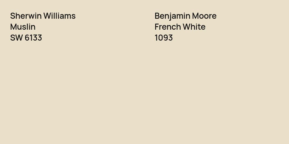 Sherwin Williams Muslin vs. Benjamin Moore French White