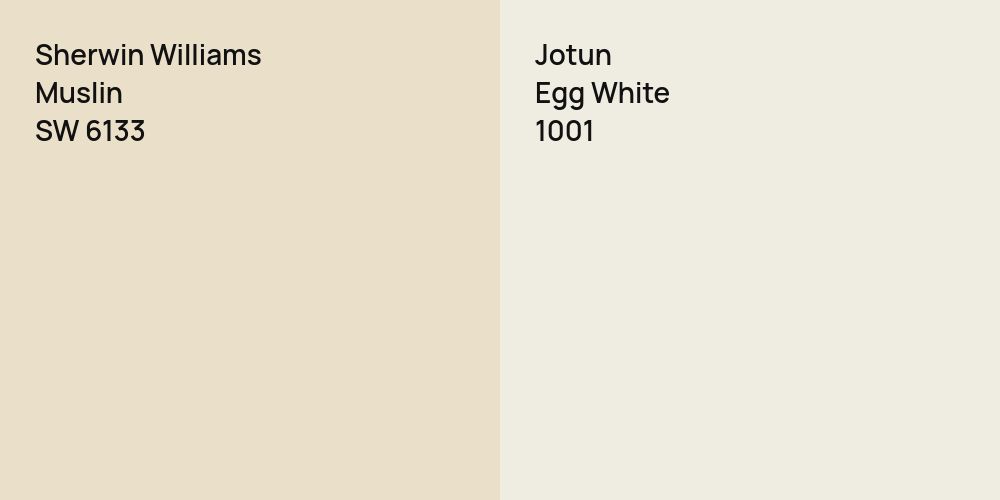 Sherwin Williams Muslin vs. Jotun Egg White