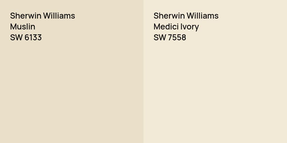 Sherwin Williams Muslin vs. Sherwin Williams Medici Ivory