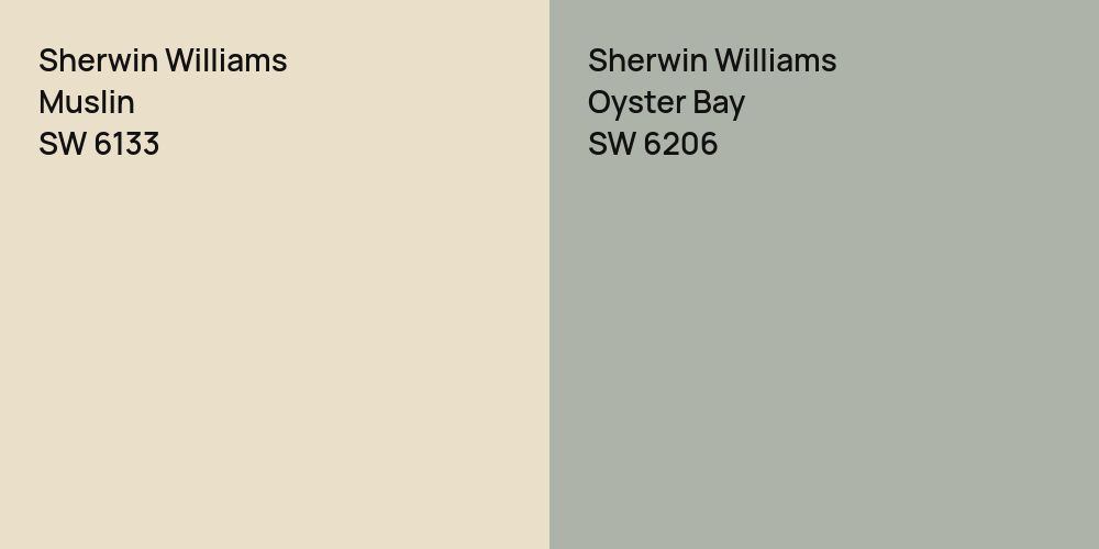 Sherwin Williams Muslin vs. Sherwin Williams Oyster Bay