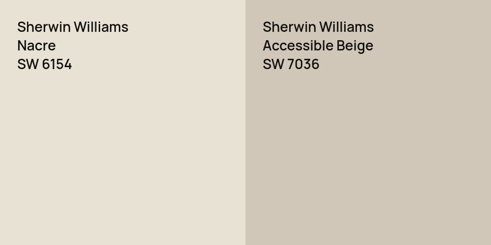 Sherwin Williams Nacre vs. Sherwin Williams Accessible Beige