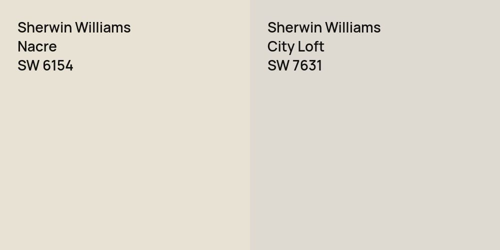 Sherwin Williams Nacre vs. Sherwin Williams City Loft