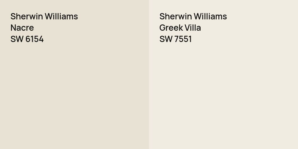 Sherwin Williams Nacre vs. Sherwin Williams Greek Villa