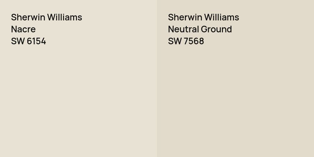 Sherwin Williams Nacre vs. Sherwin Williams Neutral Ground