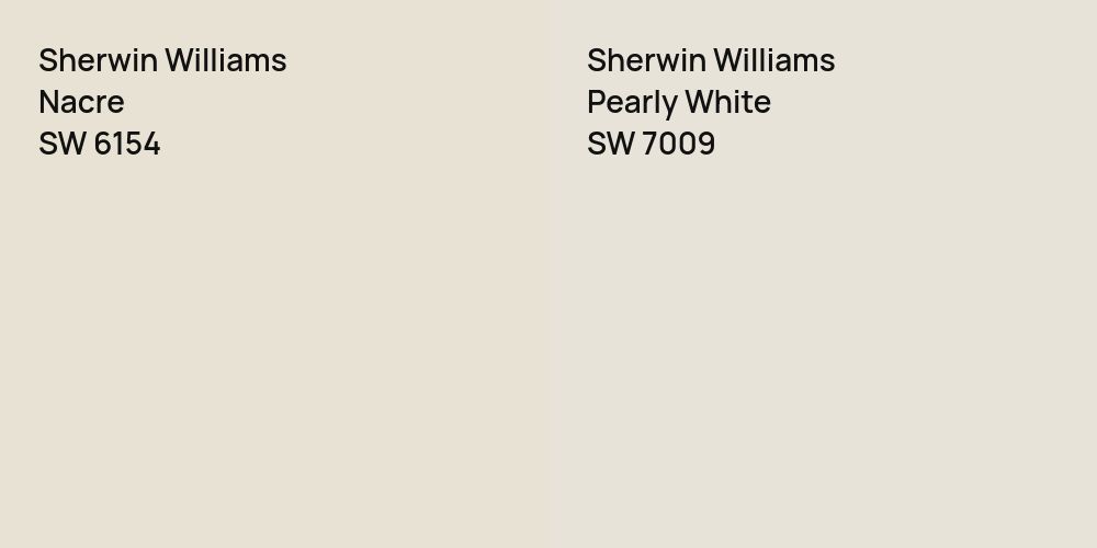 Sherwin Williams Nacre vs. Sherwin Williams Pearly White