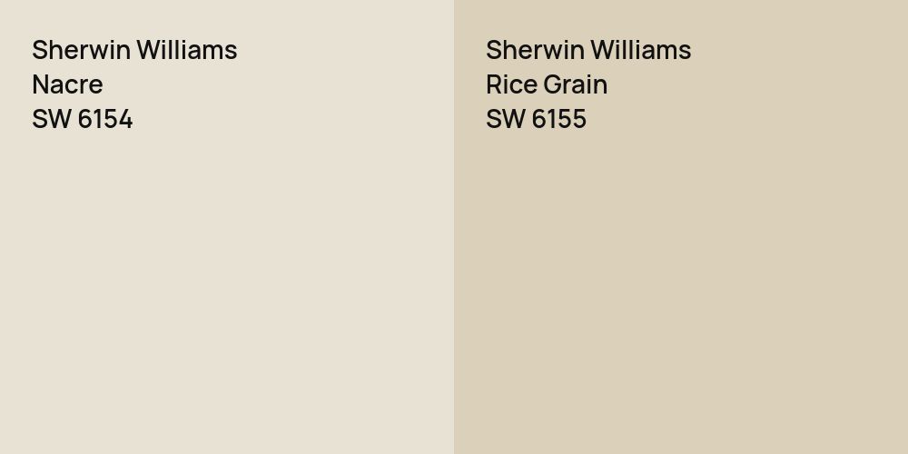 Sherwin Williams Nacre vs. Sherwin Williams Rice Grain