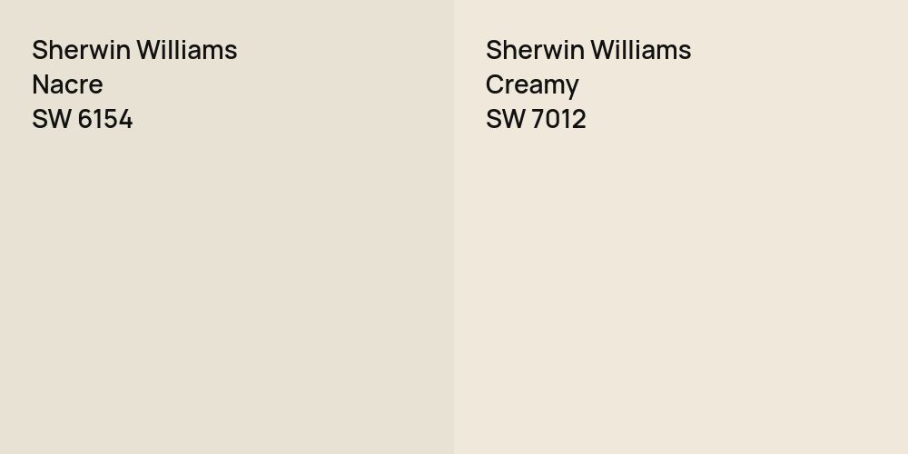 Sherwin Williams Nacre vs. Sherwin Williams Creamy