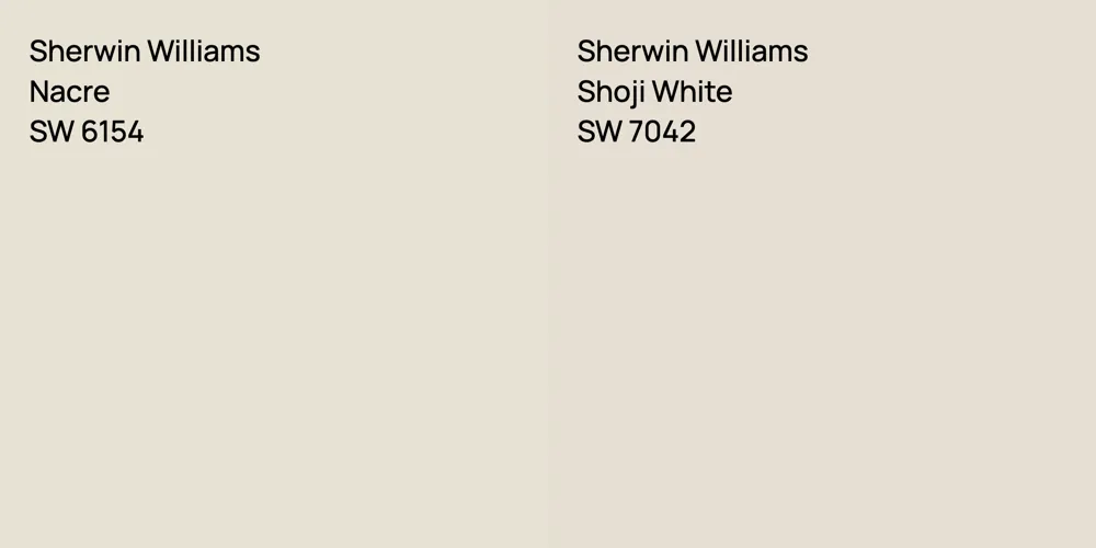 Sherwin Williams Nacre vs. Sherwin Williams Shoji White