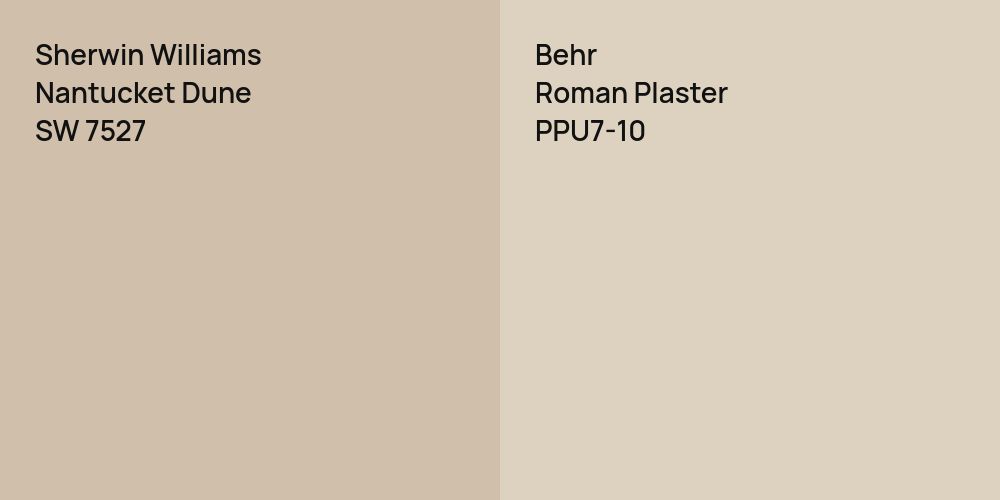 Sherwin Williams Nantucket Dune vs. Behr Roman Plaster