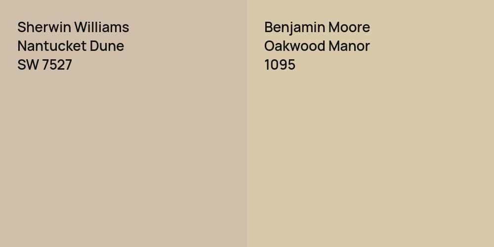 Sherwin Williams Nantucket Dune vs. Benjamin Moore Oakwood Manor