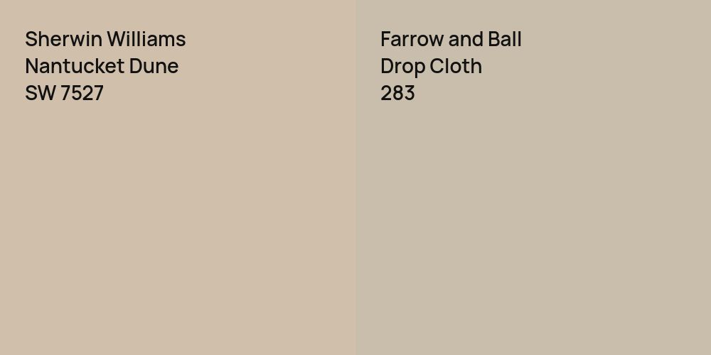 Sherwin Williams Nantucket Dune vs. Farrow and Ball Drop Cloth