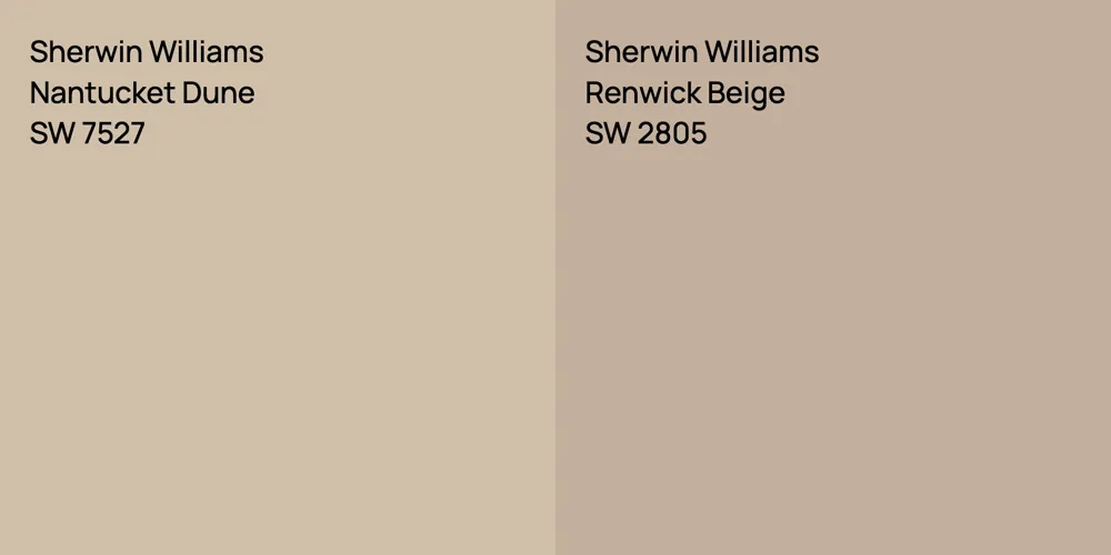 Sherwin Williams Nantucket Dune vs. Sherwin Williams Renwick Beige