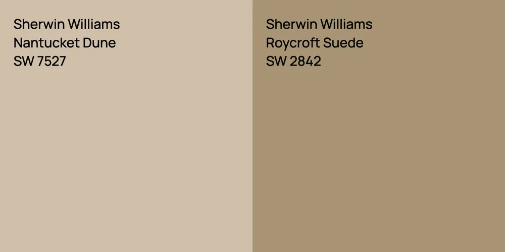 Sherwin Williams Nantucket Dune vs. Sherwin Williams Roycroft Suede