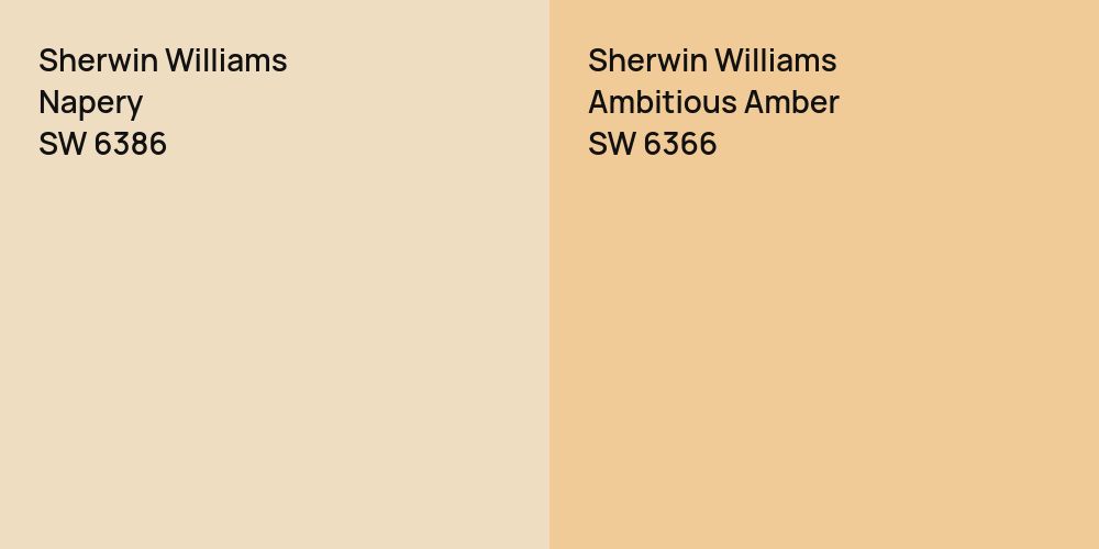 Sherwin Williams Napery vs. Sherwin Williams Ambitious Amber