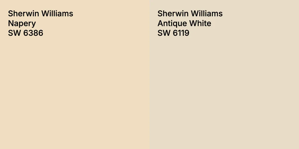 Sherwin Williams Napery vs. Sherwin Williams Antique White