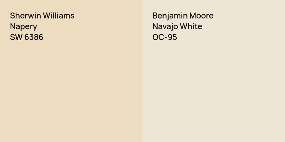 Sherwin Williams Napery vs. Benjamin Moore Navajo White