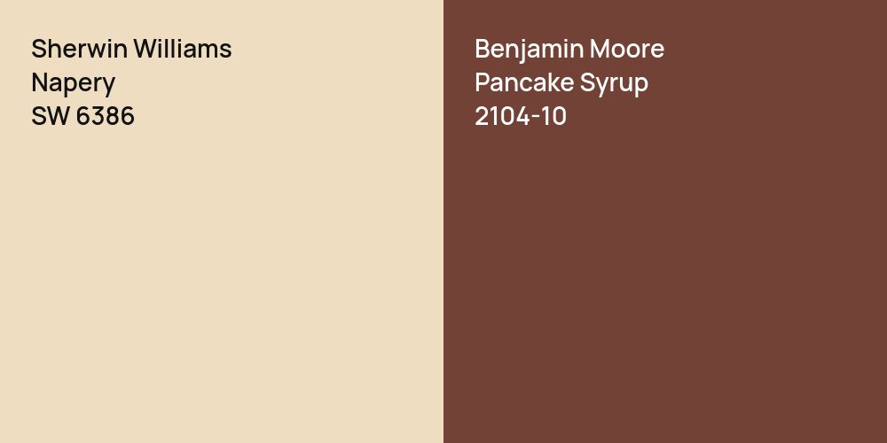 Sherwin Williams Napery vs. Benjamin Moore Pancake Syrup